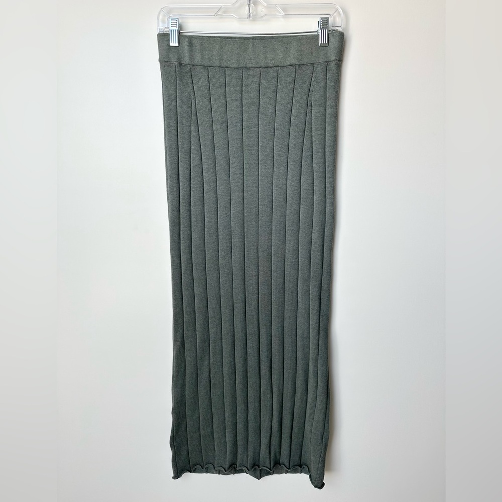 Peruvian Connection Pima Cotton Ribbed Stretch Maxi Skirt